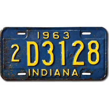Plechová cedule Americká SPZ Indiana 1963 Blue 2D3128