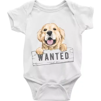 Kojenecký body Zlatý retriever - štěně wanted - Body kojenecké s krátkým rukávem - Krátký r. 6-12 mes ( Bílá )