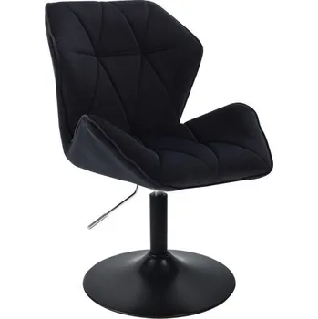 LuxuryForm DESIGN Kosmetická židle MILANO MAX VELUR na černém talíři - černá