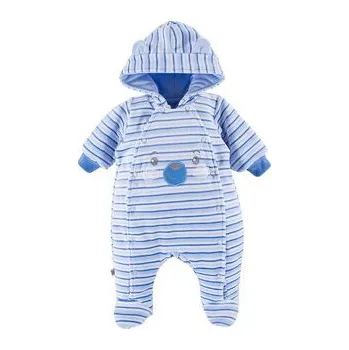 Kojenecký body EWA 758545 RUN&FUN Pajac welurowy ociepl. niebieski 56