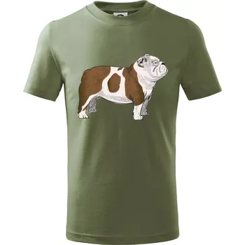 Vintage English bulldog - Tričko dětské bavlněné - 134 cm/8 let ( Khaki )