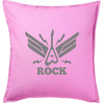 Polštář Rocková kytara křídla - Polštář 50x50 - 50x50 - Pouze potah ( Růžová )