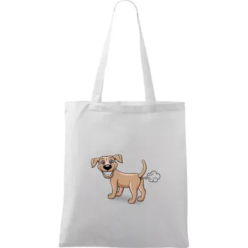 Nákupní taška Prdící pes kreslený (Hana-creative) - Taška bavlněná - 42 x 38 cm ( Bílá )