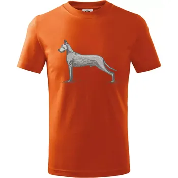 Chlapecké oblečení Vintage Great dane - Tričko dětské bavlněné - 104-110cm / 3-4 roky ( Oranžová )