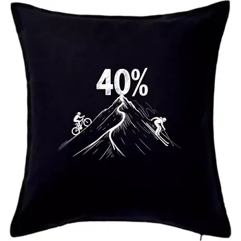 Polštář Narozeniny cyklista a lyžař 40 - Polštář 50x50 - 50x50 - Pouze potah ( Černá )