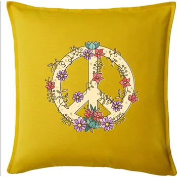 Polštář Peace symbol pískový - Polštář 50x50 - 50x50 - Pouze potah ( Žlutá )