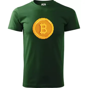 Bitcoin mince - Triko extra velké (5-8XL) - 7XL ( Lahvově zelená )
