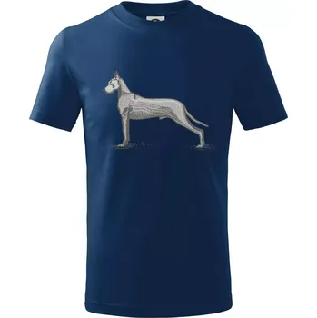 Chlapecké tričko Vintage Great dane - Tričko dětské bavlněné - 98 cm / 2 roky ( Půlnoční modrá )