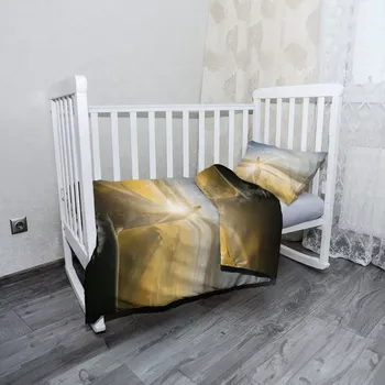 Povlečení Sablio Mikroplyšové dětské povlečení do postýlky Křídlo letadla nad mraky - 120x90 / 40x60