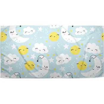 Osuška Sablio Ručník Měsíce, slunce a mráčky - 30x50 cm