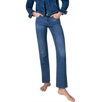 Dámské džíny Tmavě modré džíny rovného střihu, dlouhé, BAVLNA, velikost 44