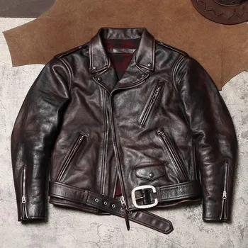 Moto bunda Leather Fashion Motorkářská bunda z hovězí kůže v retro designu Barva: Černá, Velikost: L