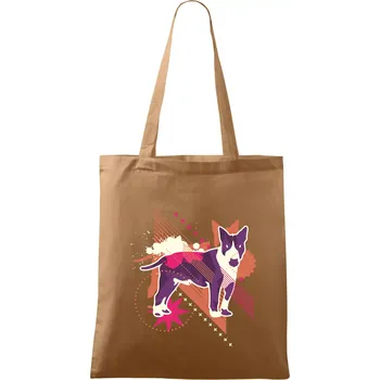 Nákupní taška Pes abstrakce fialový - Taška bavlněná - 42 x 38 cm ( Cappuccino )