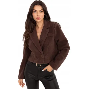 Dámský kabát Rue Paris dámský kabát hnědý bez kapuce velikost S/M