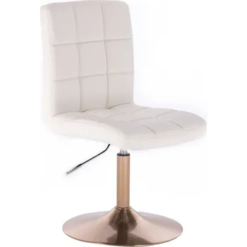 LuxuryForm DESIGN Kosmetická židle TOLEDO na zlatém talíři - bílá