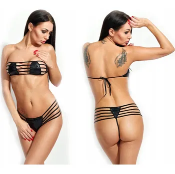 Podprsenka Komplet Podprsenka Tanga Vinyl Svatební Spodní Prádlo