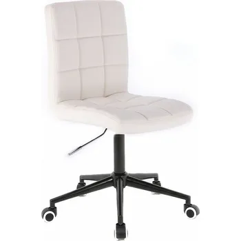 LuxuryForm DESIGN Kosmetická židle TOLEDO na černé podstavě s kolečky - bílá (VPT)