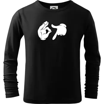 Chlapecké tričko 67 - ruce - Triko dětské Long Sleeve - 122 cm/6 let ( Černá )