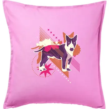 Polštář Pes abstrakce fialový - Polštář 50x50 - 50x50 - Pouze potah ( Růžová )