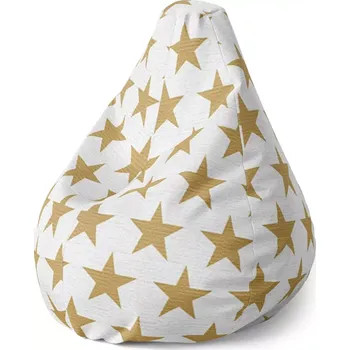 Sedací pytel Sablio Sedací vak Pear Zlaté hvězdy - 70 x 95 x 15 cm