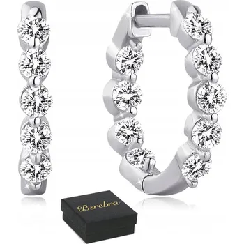 Náušnice Stříbrné Náušnice 925 stříbrné kroužky STŘÍBRO kroužky se zirkony dámské