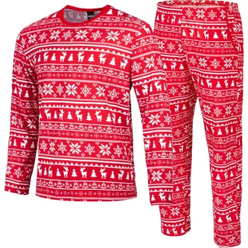 Pánské pyžamo VÁNOČNÍ PÁNSKÉ PYŽAMO HEYO bavlněné, DLOUHÉ KALHOTY, XXL