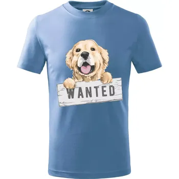 Zlatý retriever - štěně wanted - Tričko dětské bavlněné - 98 cm / 2 roky ( Pyžamově světlá modrá )