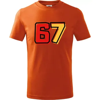 Chlapecké oblečení 67 - čísla - Tričko dětské bavlněné - 122 cm/6 let ( Oranžová )