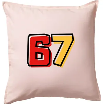 Polštář 67 - čísla - Polštář 50x50 - 50x50 - Pouze potah ( Světle růžová )