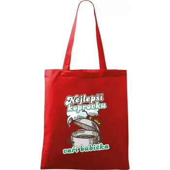 Nákupní taška Nejlepší koprovku vaří babička - Taška bavlněná - 42 x 38 cm ( Červená )