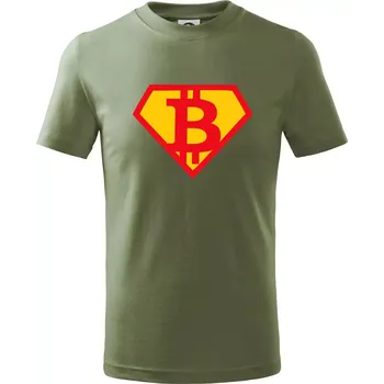 SuperBitcoin - Tričko dětské bavlněné - 98 cm / 2 roky ( Khaki )
