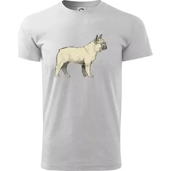 Vintage French bulldog - Triko extra velké (5-8XL) - 7XL ( Světlešedý Melír )