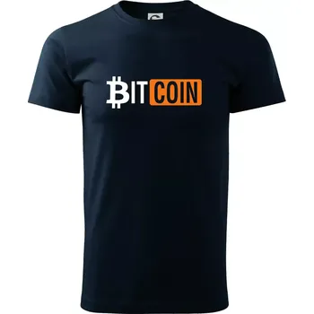 Pánské tričko Bitcoin nápis - Triko extra velké (5-8XL) - 7XL ( Námořní modrá (velmi tmavá - téměř černá) )