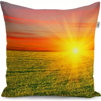 Polštář Sablio Polštář Západ slunce nad loukou - 40x40 cm