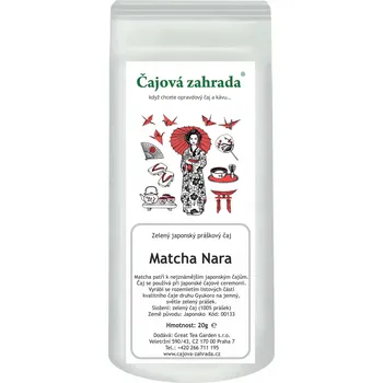 Čaj Zelený čaj Japan Matcha Nara BIO v sáčku