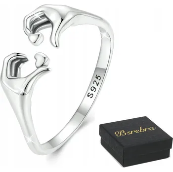 Prsten Prstýnek Stříbrný 925 Ruka a Srdce Dámské Prsteny Stříbro