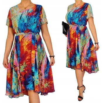 Dámské šaty Klasické midi koktejlové šaty K&M Krawiectwo velikost 42