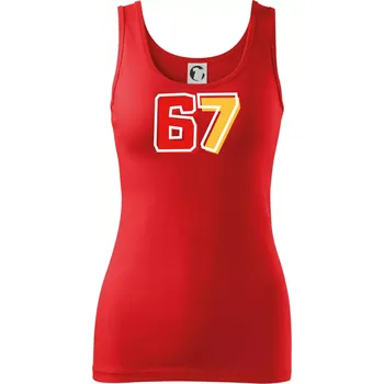 Dámské tričko 67 - čísla - Dámské tílko - S ( Červená )
