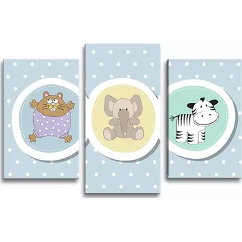 Obraz Sablio Obraz - 3-dílný Plyšáčci - 75x50 cm