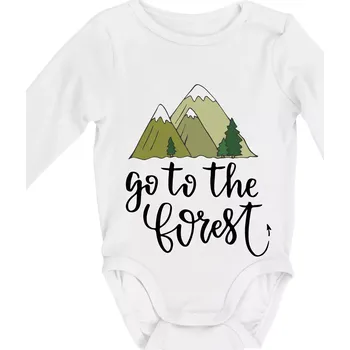 Kojenecký body Go to the forest - Body kojenecké s dlouhým rukávem - Dlouhý r. do 3 měs ( Bílá )