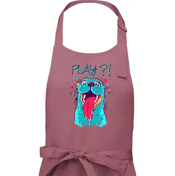 Kuchyňská zástěra Pes - Play?! - Pánská zástěra na vaření - Univerzální velikost ( Starorůžová )