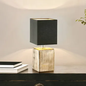 Lampička FISCHER & HONSEL Stolní lampa Ouro, černá/antická bronzová, 35 cm, textil/keramika černá, antická bronzová 1 x 25 W - Doprava zdarma