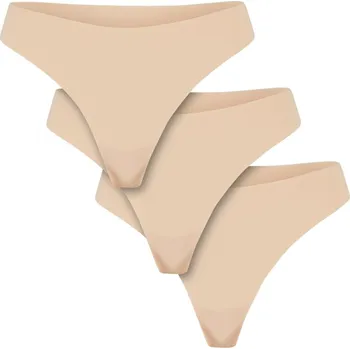 Kalhotky Urban Classics Dámská bezešvá tanga – 3 kusy Barva: Přírodní, Velikost: M