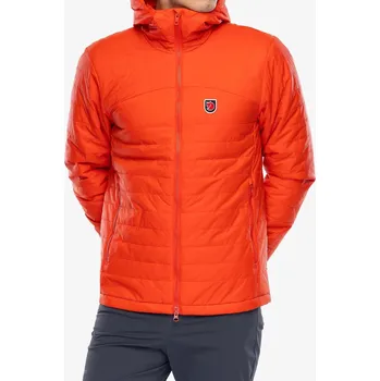FJALLRAVEN Pánská péřová bunda Fjällräven Expedition X-Lätt Hoodie ORANŽOVÁ