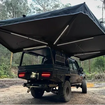 Markýza Markýza samonosná na auto vějířová 360° černá 2,5m na pravou stranu
