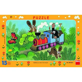 DINO PUZZLE 15 dílků Krtek (krteček) a lokomotiva dn001039