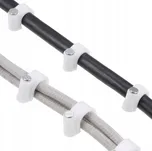 CROWNMAN Držáky kabelů pro kabelové girlandy s hřebíky 14 mm, 100 kusů, bílé