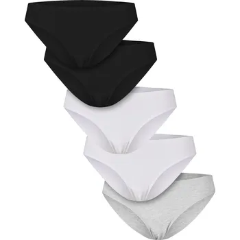 Kalhotky Urban Classics Dámské bavlněné kalhotky – 5 kusů Barva: černá - bílá - šedá, Velikost: XL