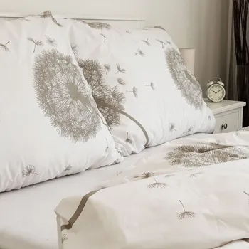 Povlak na dekorativní polštářek Krepový povlak na polštář - Pampelišky bílo-béžové Zapínání: zip, Velikost polštáře: 40x40