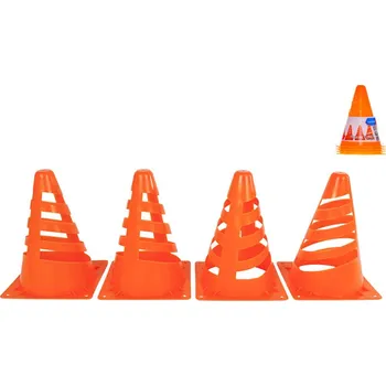 Figurka _Ostatní 1_ Výstražný kužel oranžový 18cm sportovní tréninkový set 4ks plast 720708